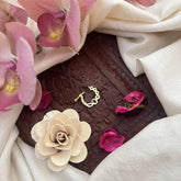 Vriksham Oval & Dot Style Press Naths/Nose Pin-Red White & Green-G20745